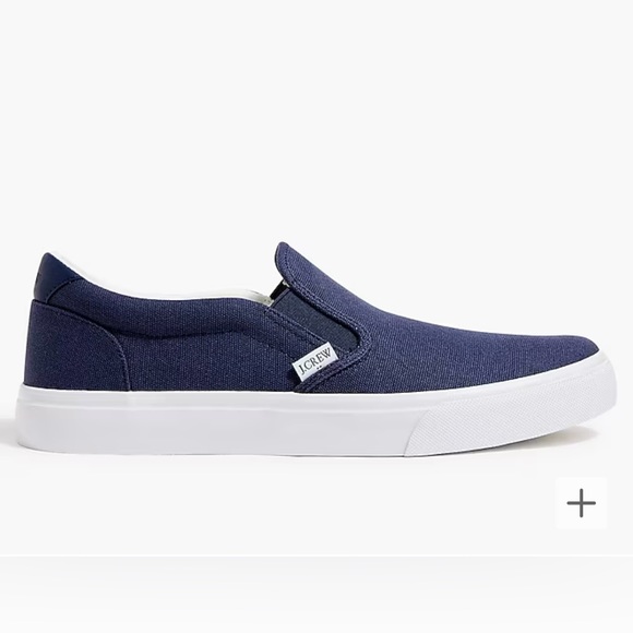 J.Crew Factory Canvas slip-on sneakers navy Sz 8 NWT - Picture 2 of 7